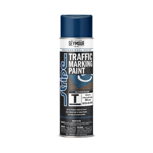 Seymour Stripe Water-Based Traffic Marking Paint, Dark Handicap Blue (18 oz) Seymour Stripe Water-Based Traffic Marking Paint, Dark Handicap Blue (18 oz)