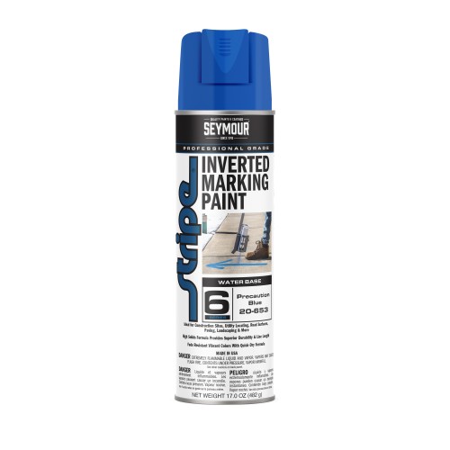 Seymour Stripe 6-Series Inverted Ground Marking Paint, Precaution Blue (17oz)