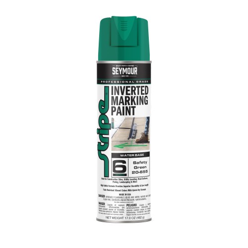 Seymour Stripe 6-Series Inverted Ground Marking Paint, Safety Green (17oz)