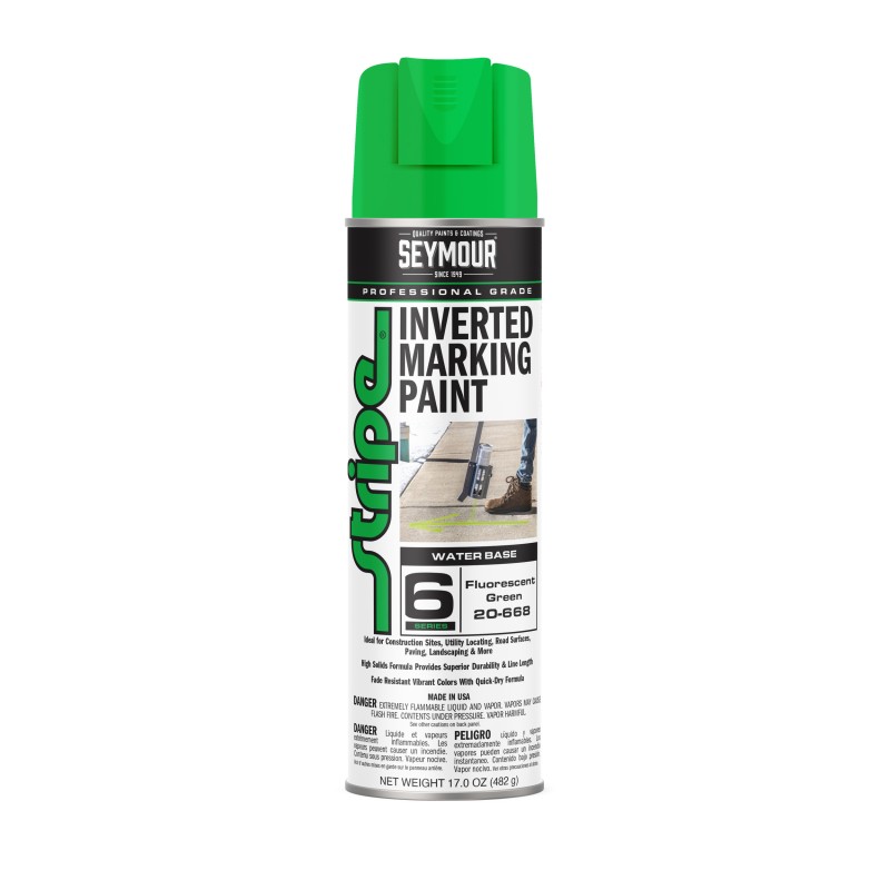Seymour Stripe 6-Series Inverted Ground Marking Paint, Fluorescent Green (17oz) Seymour Stripe 6-Series Inverted Ground Marking Paint, Fluorescent Green (17oz)
