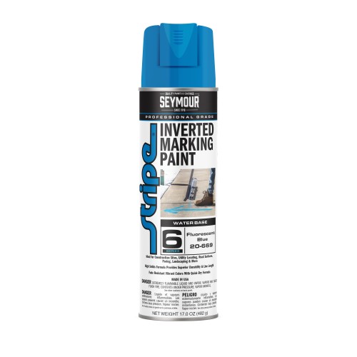 Seymour Stripe 6-Series Inverted Ground Marking Paint, Fluorescent Blue (17oz)
