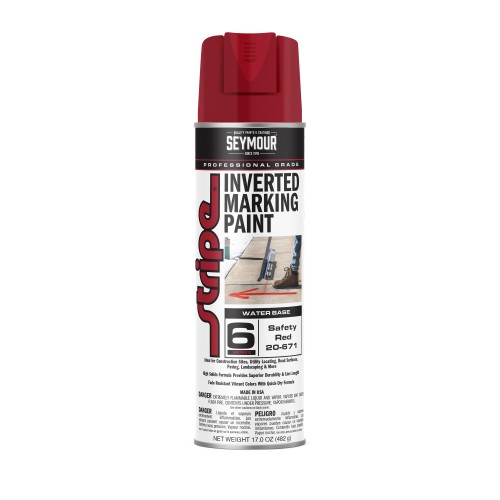 Seymour Stripe 6-Series Inverted Ground Marking Paint, Safety Red (17oz)