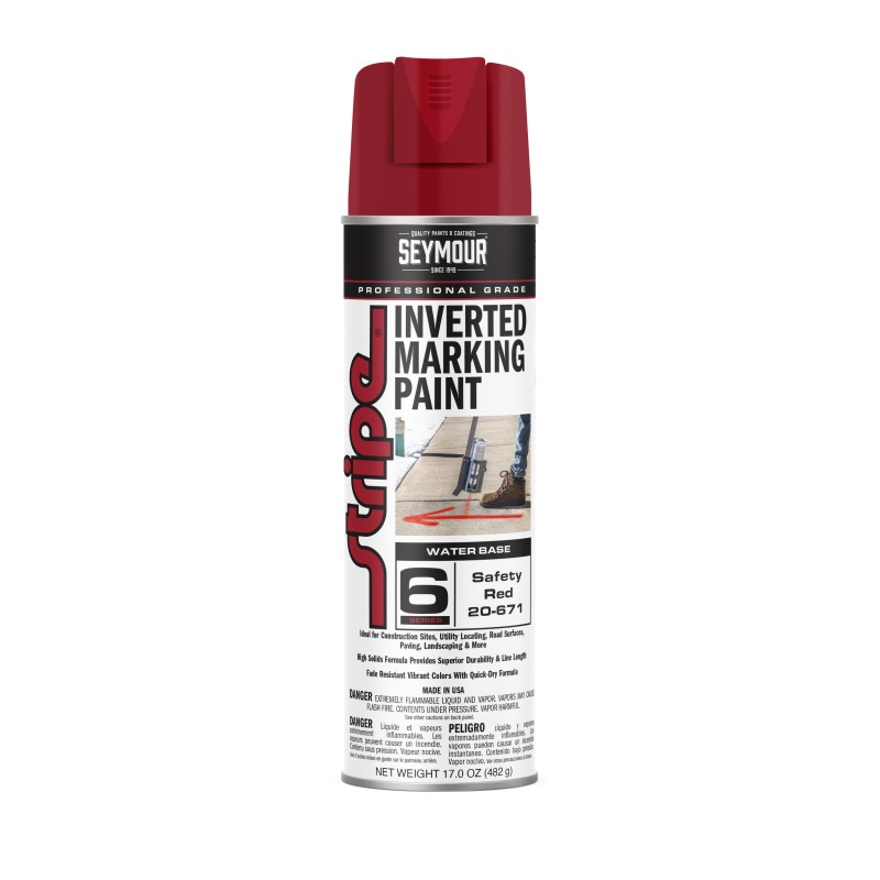 Seymour Stripe 6-Series Inverted Ground Marking Paint, Safety Red (17oz) Seymour Stripe 6-Series Inverted Ground Marking Paint, Safety Red (17oz)