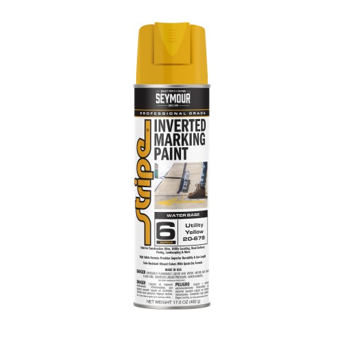 Seymour Stripe 6-Series Inverted Ground Marking Paint, Utility Yellow (17oz)