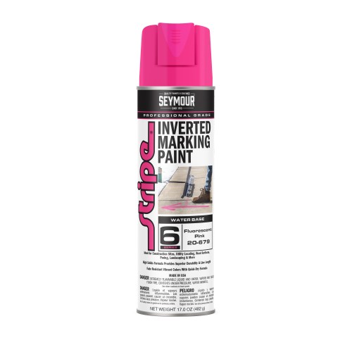 Seymour Stripe 6-Series Inverted Ground Marking Paint, Fluorescent Hot Pink (17oz)
