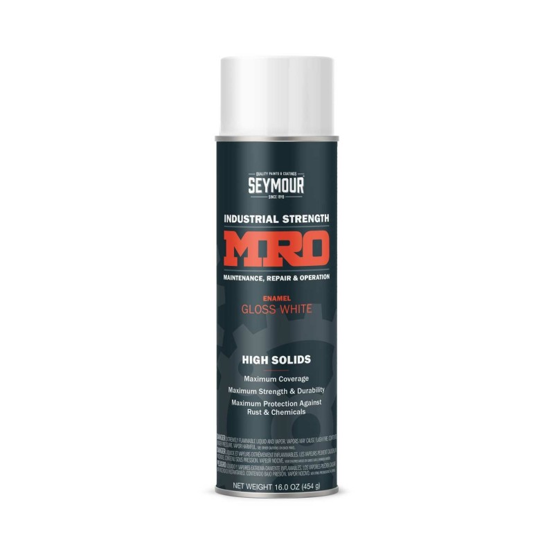 Seymour MRO Industrial-Grade High Solids Spray Paint—Gloss White (16 oz)