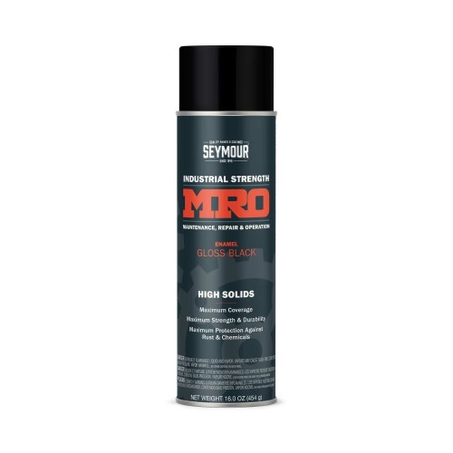 Seymour MRO Industrial-Grade High Solids Spray Paint—Gloss Black (16 oz)
