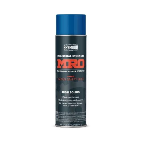 Seymour MRO Industrial-Grade High Solids Spray Paint—Gloss Safety Blue (16 oz)