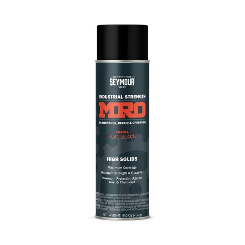 Seymour MRO Industrial-Grade High Solids Spray Paint—Flat Black (16 oz)