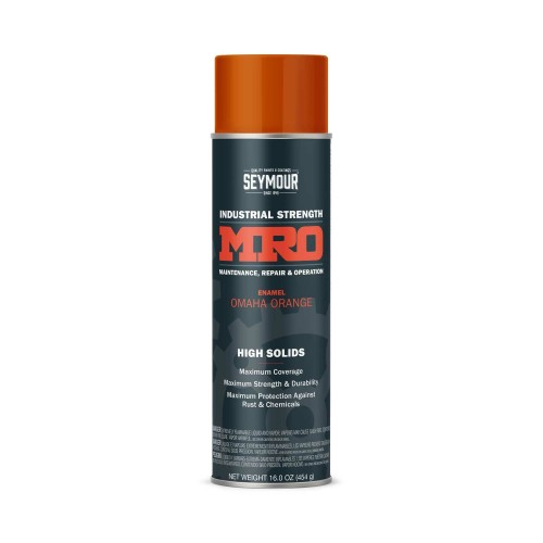 Seymour MRO Industrial-Grade High Solids Spray Paint—Omaha Orange (16 oz)