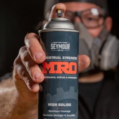 Seymour MRO Industrial-Grade High Solids Spray Paint—Omaha Orange (16 oz)