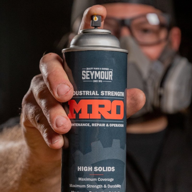 Seymour MRO Industrial-Grade High Solids Spray Paint—Omaha Orange (16 oz)