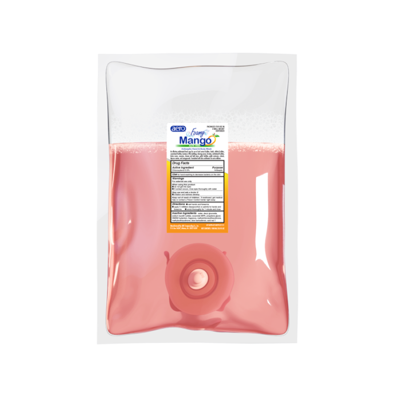 Foamy Mango Antiseptic Hand & Body Wash 1000 ml Bags - 8 pack