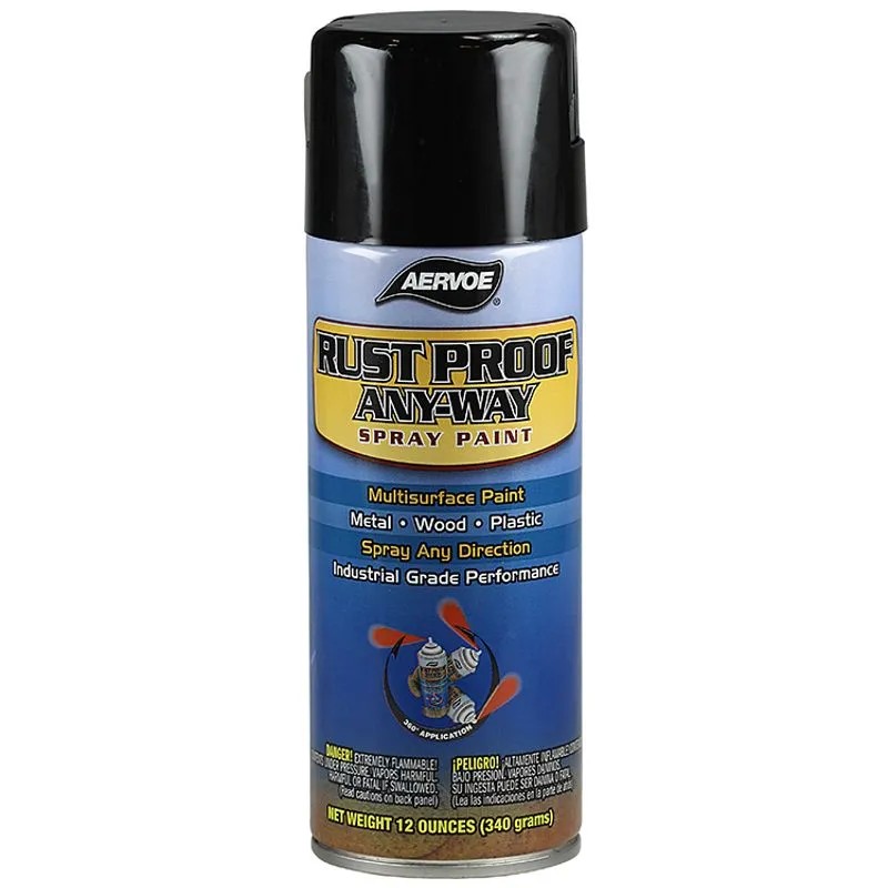Aervoe 306 - Rust Proof Any-Way Spray Paint (Safety Black)
