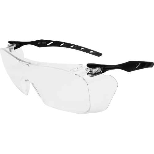 Over-The-Glass Clear Lens, Frosted Gray Frame Visitor Specs Safety Glasses Over-The-Glass Clear Lens, Frosted Gray Frame Visitor Specs Safety Glasses
