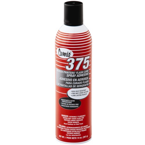 Camie 375 - SCREEN PRINTERS' FLASH CURE SPRAY ADHESIVE Camie 375 - SCREEN PRINTERS' FLASH CURE SPRAY ADHESIVE