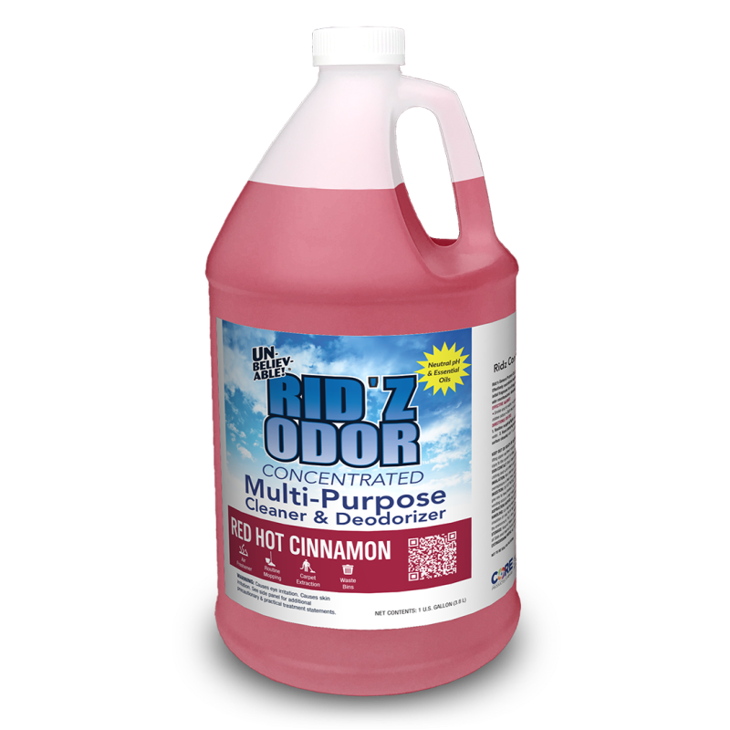 Core Products RIDZ128UKO641 - UNBELIEVABLE!® Rid'Z Odor Super - Red Hot Cinnamon - 4 x 1 gallon containers