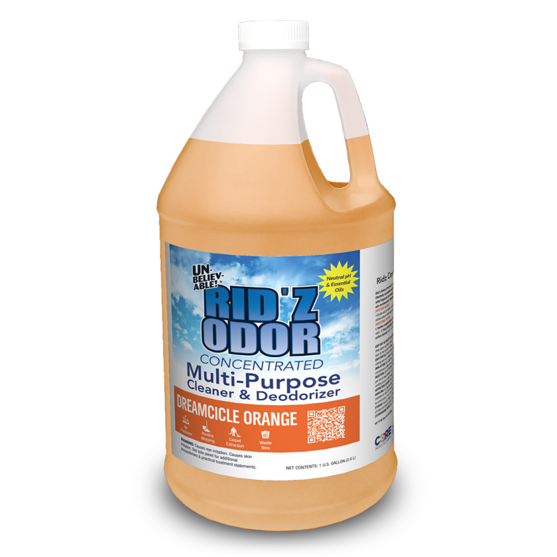 Core Products RIDZ128UKO642 - UNBELIEVABLE!® Rid'Z Odor Super - Dream-Cicle Orange - 4 x 1 gallon containers