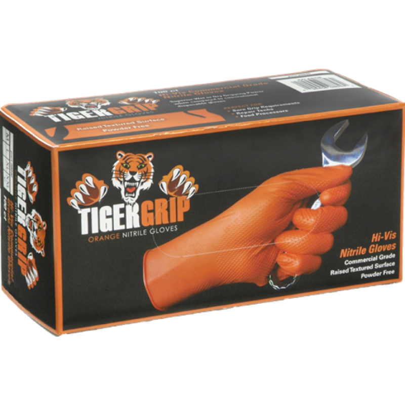 TIGERGRIP Orange Nitrile Gloves - 1 box