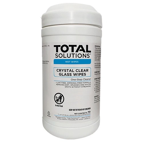 Total Solutions 1558 - Crystal Clear Glass Wipes 6 x 70 ct. Total Solutions 1558 - Crystal Clear Glass Wipes 6 x 70 ct.