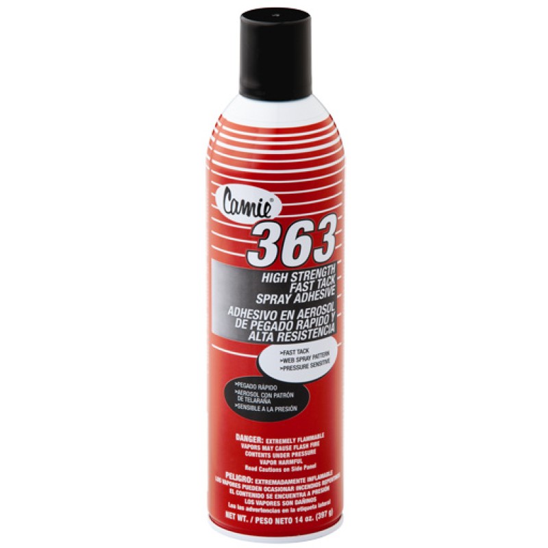 Camie 363 High Strength Fast Tack Web Spray Adhesive - 12 Pack | Fast Grab & Strong Bonds | CM363