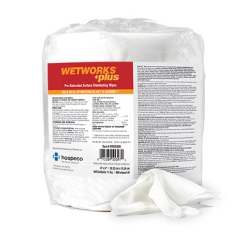 WetWorks® Plus Pre-Saturated Disinfecting Wipes, 8″x6″, 800 Wipes –2 Rolls / CS WetWorks® Plus Pre-Saturated Disinfecting Wipes, 8″x6″, 800 Wipes –2 Rolls / CS
